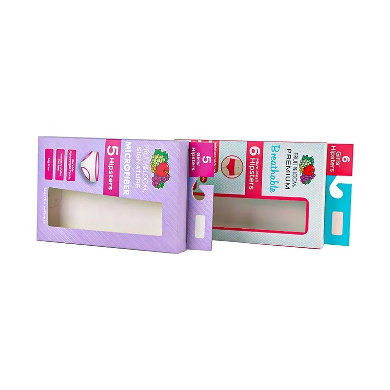Wholesale Square Hanging Underwear Panties Packaging Box Boxes Paper Box