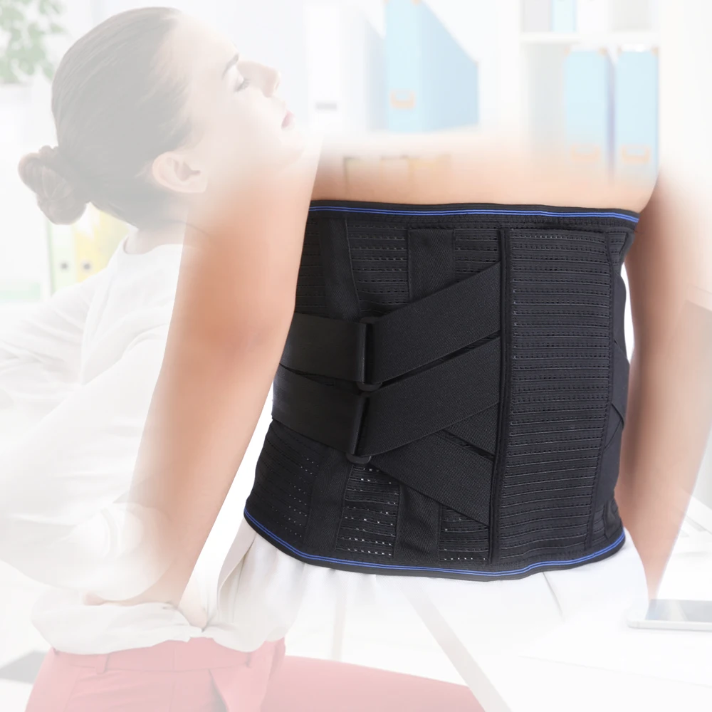 High Strength  Full Double Strap Lumbar Spine Back Support Brace Belt Pain Relief Band