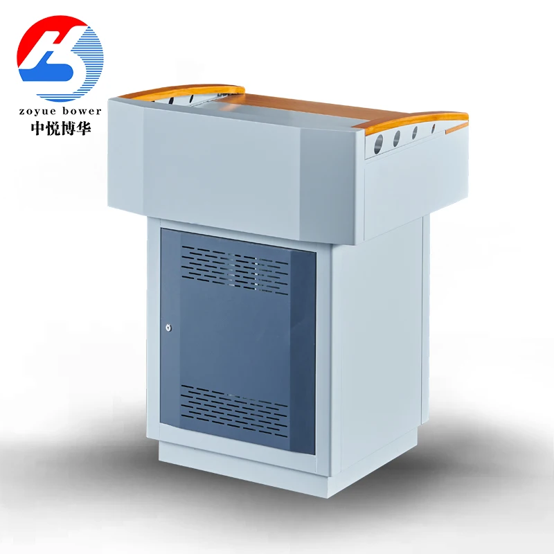 Multimedia Digital Podium School Electronic Podium Table Classroom Steel Central Control Lectern