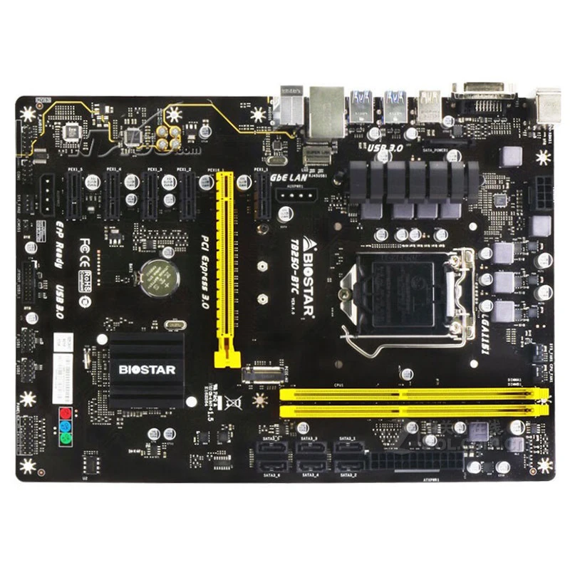 BTC BIOSTAR TB250-BTC Материнские платы 6PCIE B250 LGA 1151 DDR4 блок питания ATX добыча материнская плата (альтернатива PRO эксперт)