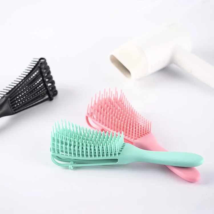 LUXE anti knot wholesale hair stylish brush plastic spare ribs comb wet hair brush customized hairdressing brush to smooth hair