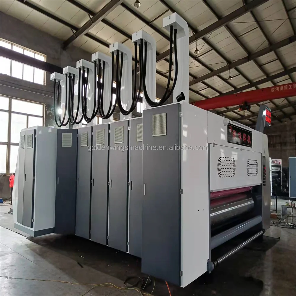 ZHENHUA SYKM Lead Edge Feeder Large Carton Box Flexo Printer Slotter For Corrugated Boxes Making