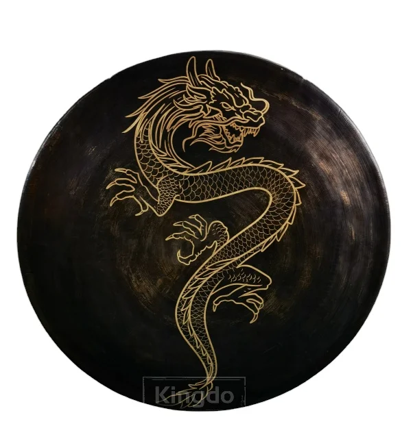 2024 Kingdo New mode 100 cm 40 inch handmade black Gong sound bath gong instrument bronze chau gong