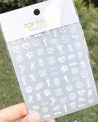 Me210-219 3D  Cartoon Sports World Cup  Design Nail Art Stickers Football Series Nail Decals Decorations