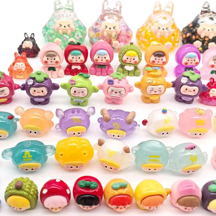 cartoon kid cute kawaii resin luminous objects glowing rabbit miniature decorative model 3d mini animals lucky bag children toys