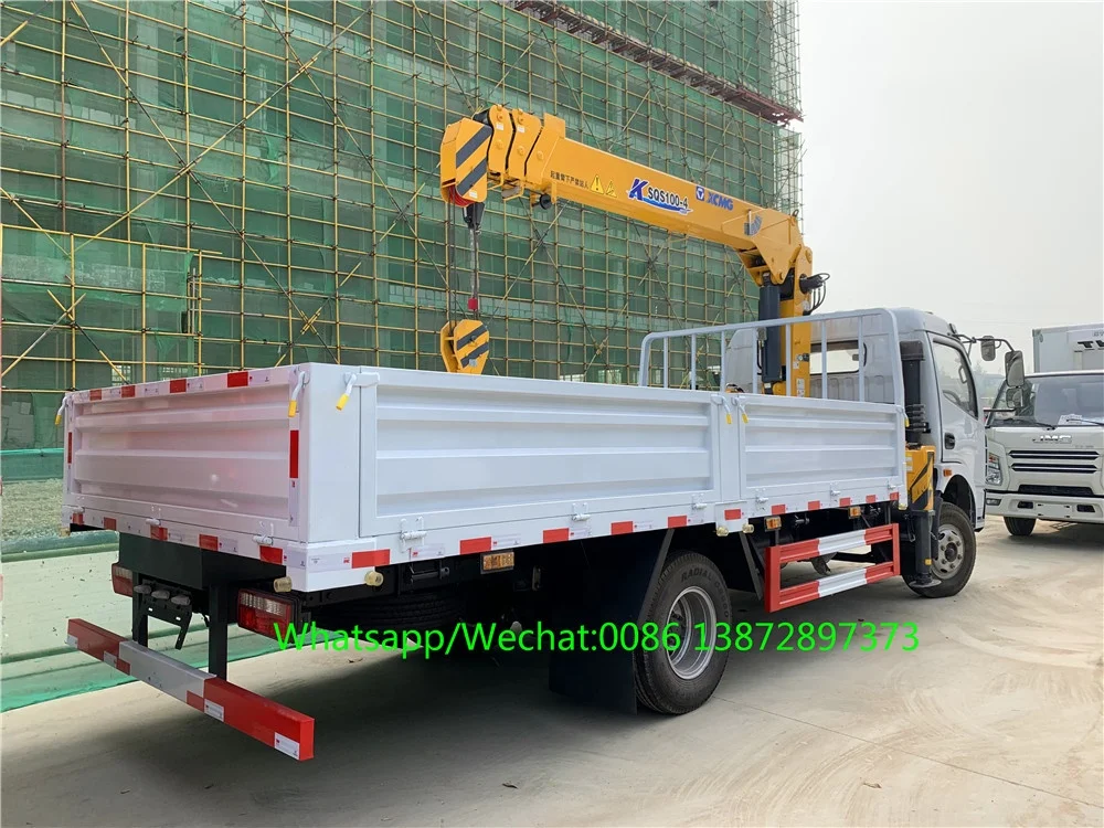 Dongfeng 4*2 Mobile Crane Truck 6 Wheels Truck Cranes/3 Ton Truck Mounted Crane For Sale