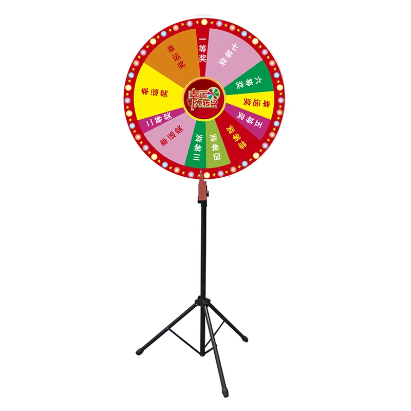 Tripod base lucky stand wholesale price vertical advertising activity game prize wheel of fortune for carnival party