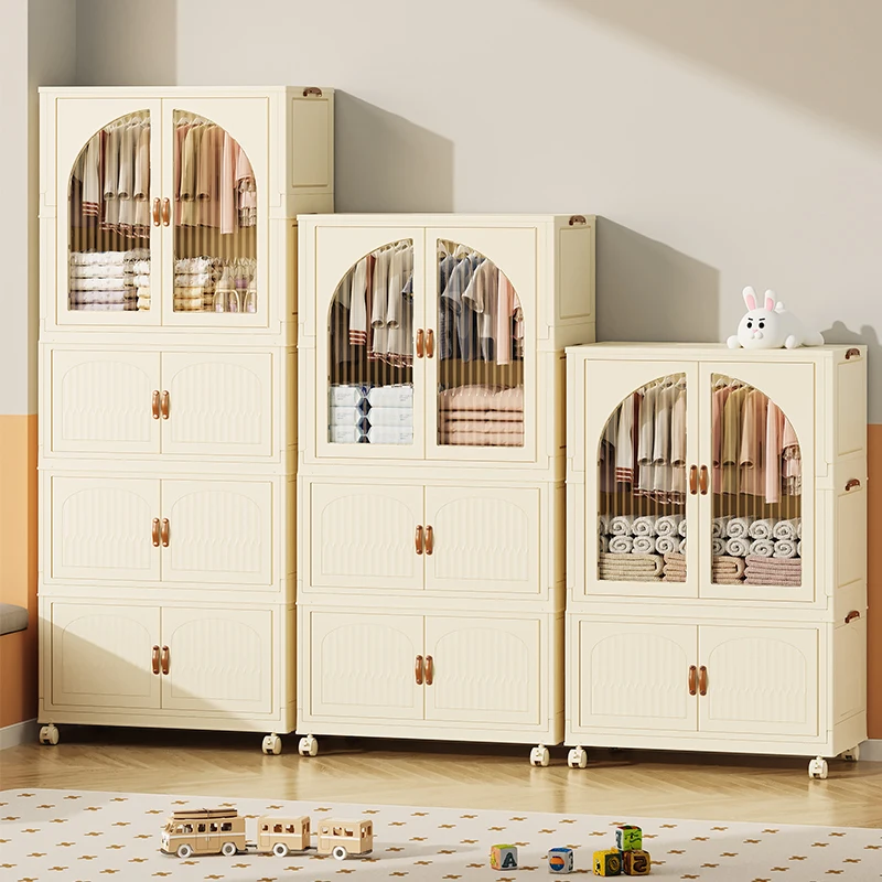 Modern Collapsible Snack Container Foldable Organizer Bath Folding Drawer Bedroom Bed Sheets Plastic Storage Wardrobe Cabinet