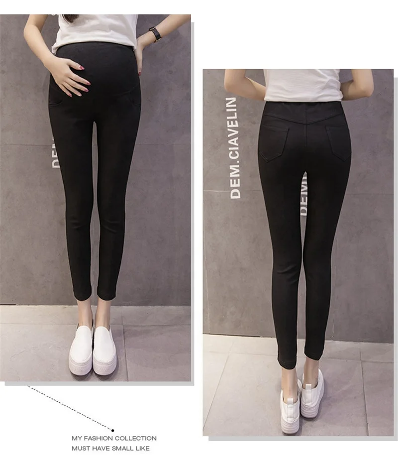 Носить брюки для беременных женщин эластичные тонкие носки на весну и осень прилив мать живот брюки