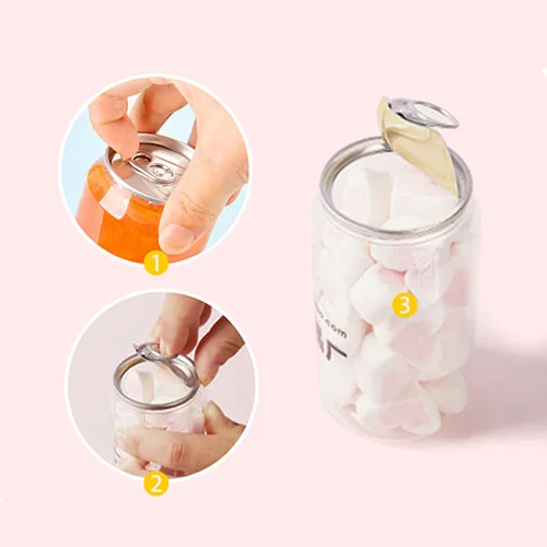 Disposable digital printing 500ml 600ml plastic cans pet clear soda milk tea  cup juice beer bottle with sasy open lid