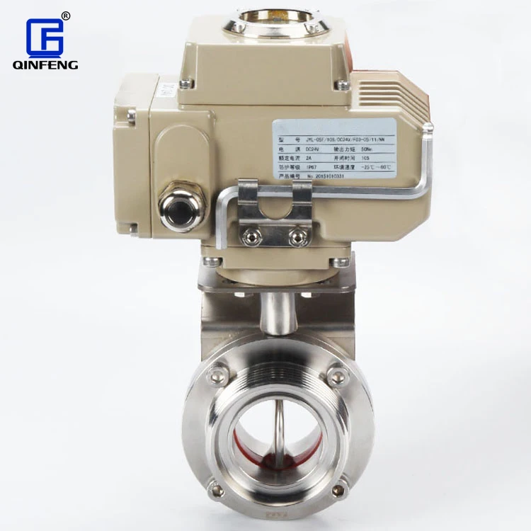 QINFENG нержавеющая сталь CF8 Cf8m 304/316L резьбовой санитарный Электрический привод Дроссельный клапан для очистки воды