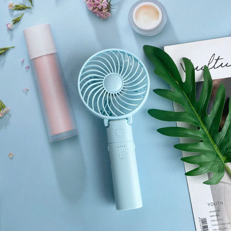 New Creative USB Portable Electric Low Noise Fans Rechargeable Folding Handheld Mini Fan With Power Bank Function