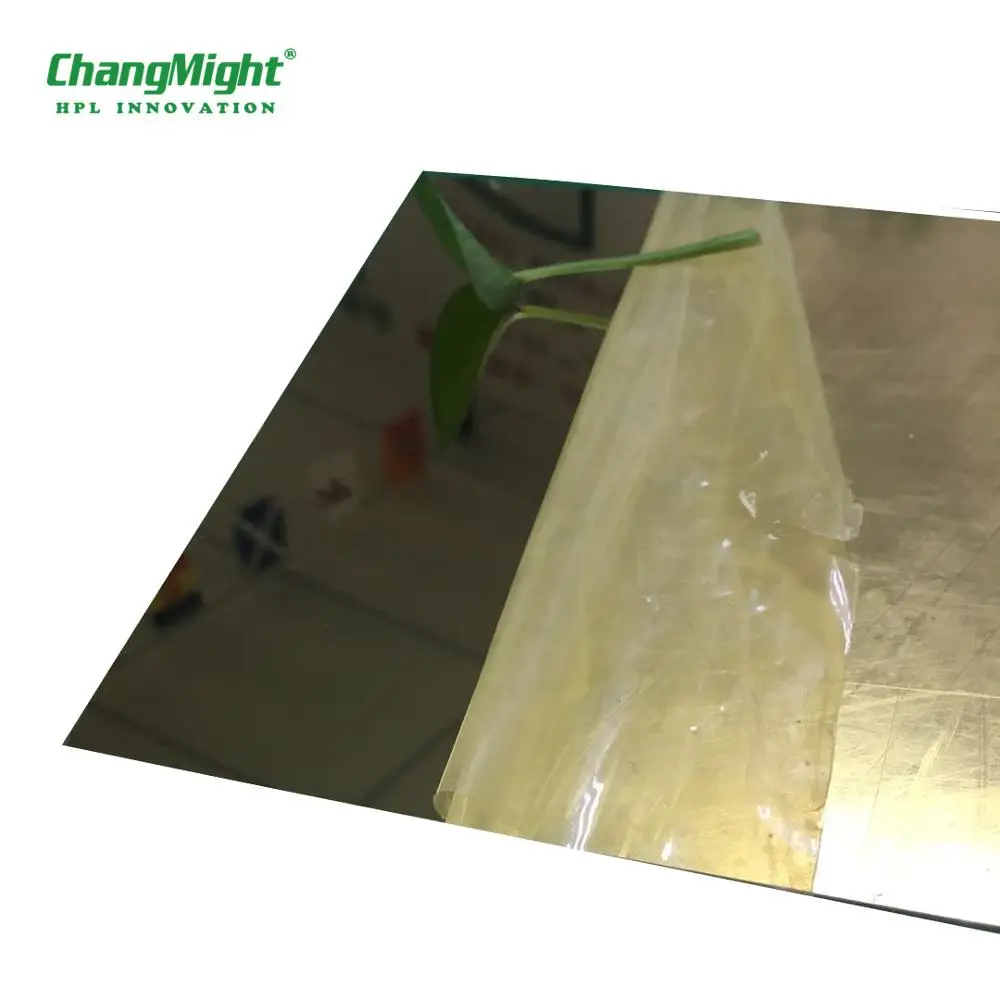 Китайский дешевый хороший продукт европейские Золотые Зеркальные металлические ламинатные листы HPL для настенных панелей гостиничных и кухонных столешниц