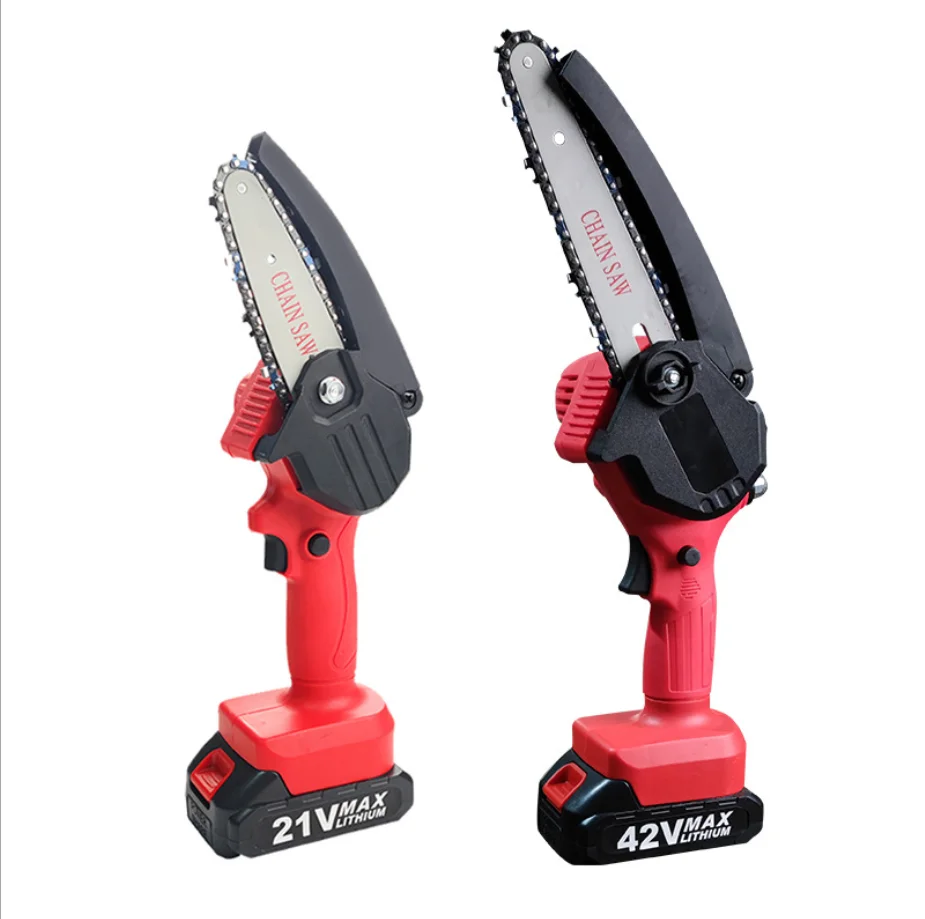 Mini 6 inch 21v 700w portable handheld electric tree cutting cordless chain saw battery mini sawing wood
