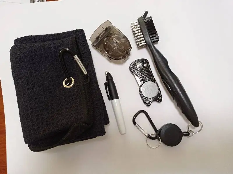 Lightweight Golf Accessories Gift Set -  Golf Towel, Golf Club Brush with Cleaner,Sharpener