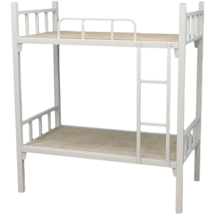China Manufacturer Durable Students Dormitory Modern Iron Double Bunk Bed with Ladder