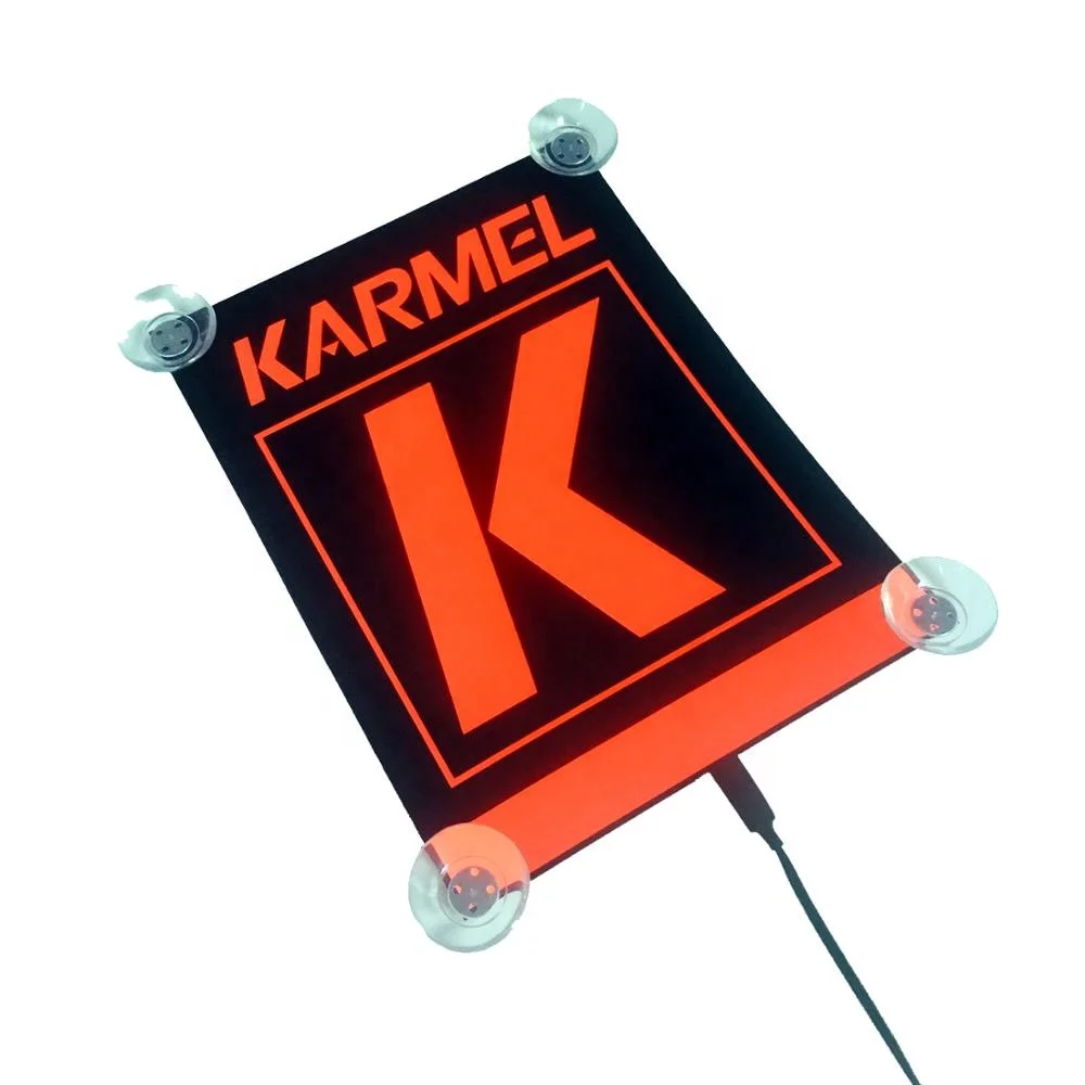 Customized EL car sticker for Rideshare Sign with 4 Suction Cup Removable for Rideshare Driver Sign