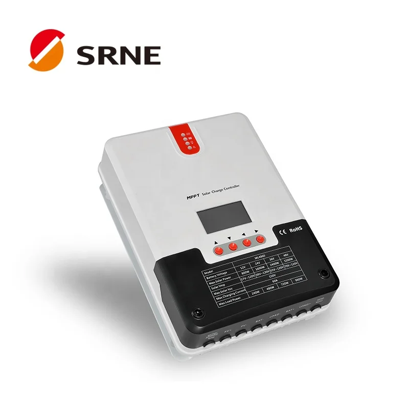 SRNE Warehouse 60A  12V 24V 48V Mppt Solar Charge Controllers LCD Solar energy controller TTL RS485 BT with display