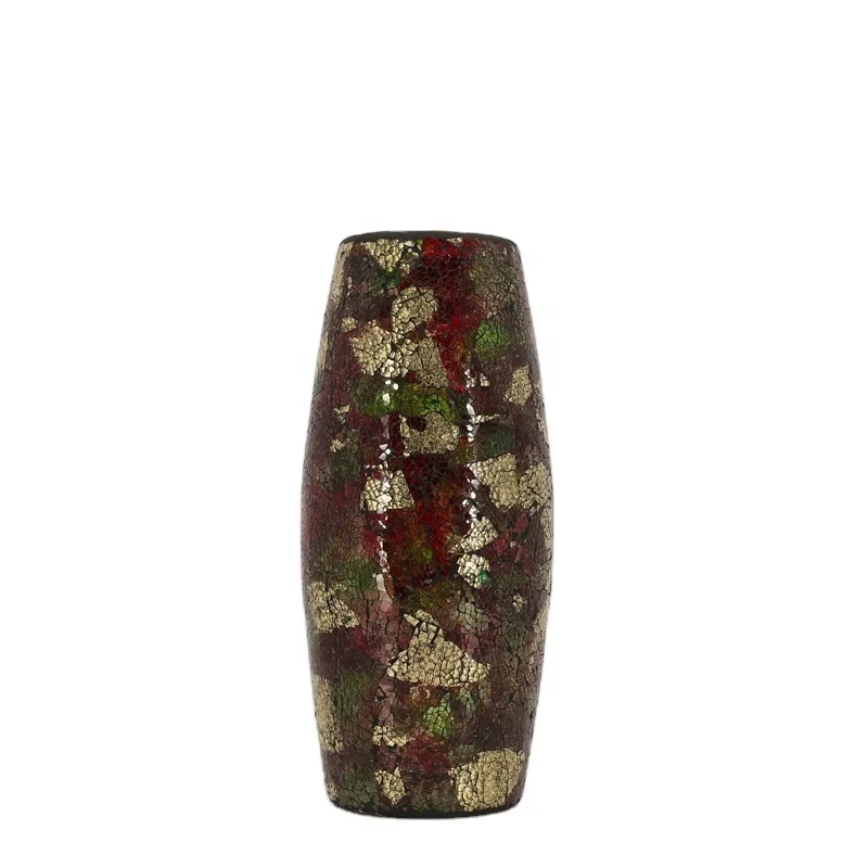 Wholesale Handmade Multicolor Mosaic Glass Tall Floor Vase For Home Decoration