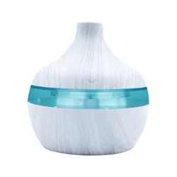300ml Electric Humidifier Essential Oil Diffuser Ultrasonic Wood Grain Air Humidifier USB Mini Mist Maker 7 LED Light