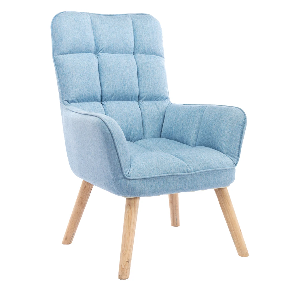 line fabric folding wing-back leisure accent chair living room armchair