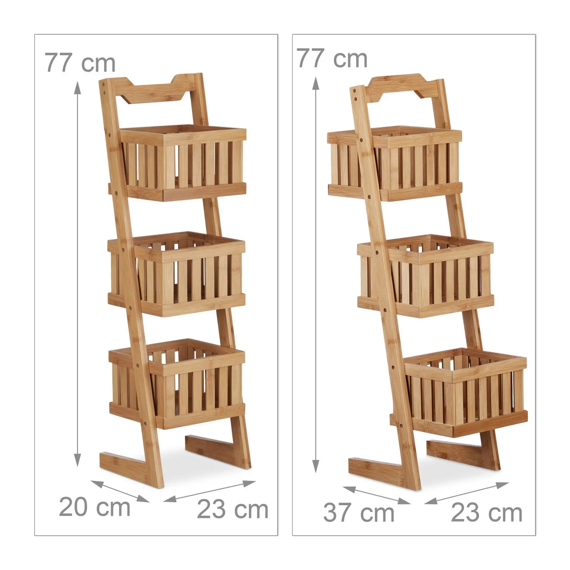 Living Room kitchen Vegetable 3 Tier Ladder Shelf  Bamboo Wood Bathroom Shower Caddy Towel Storage Rack