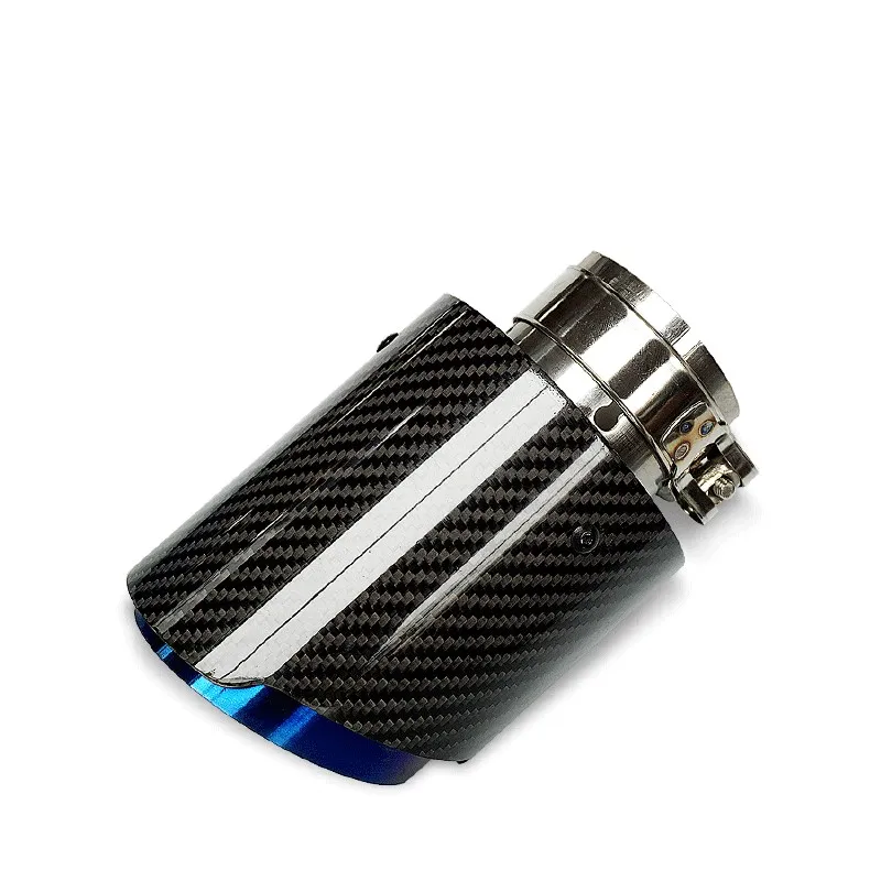Outlet 89mm 101mm 114mm Universal Straight Edge AK Carbon Fiber Exhaust Muffler Tip