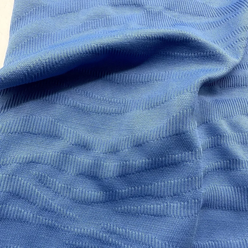 XA3364-TR recycled textured wave pattern jacquard swimwear bikini fabric ECO friendly swim fabric supplier