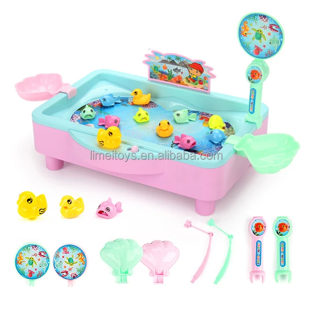 Funny fishing game fishing toy set electric educational kids fishing toy