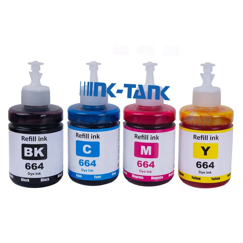 INK-TANK 664 T664 T6641 Compatible Color Water Based Bottle Tinta Refill BK Dye Ink For Epson L130 L120 L220 Printer