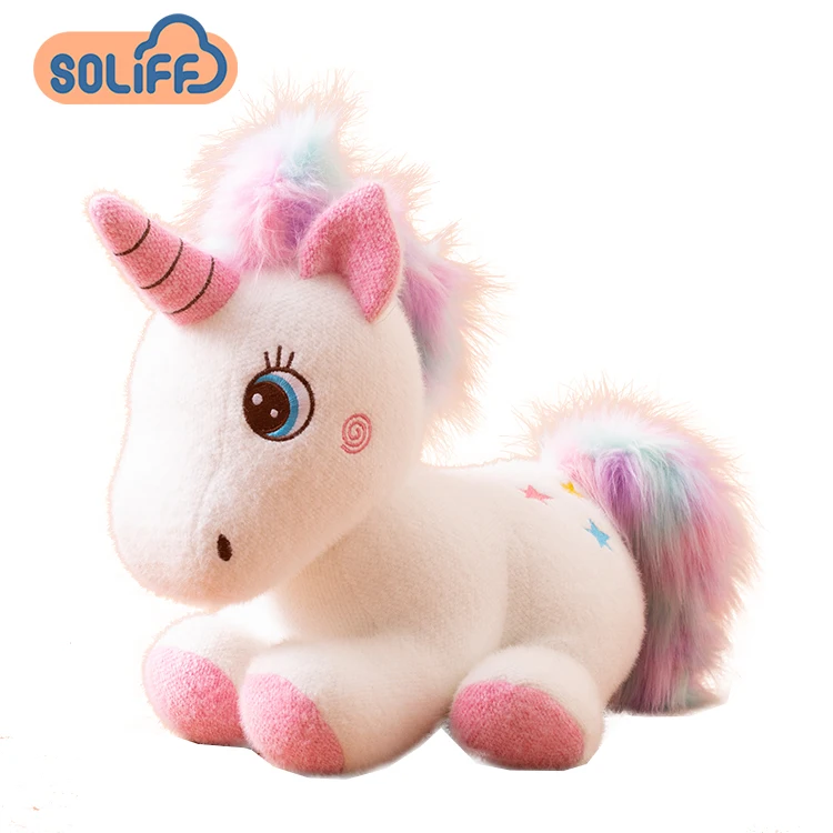 animal pink unicorn soft  plush white unicorn stuffed toy