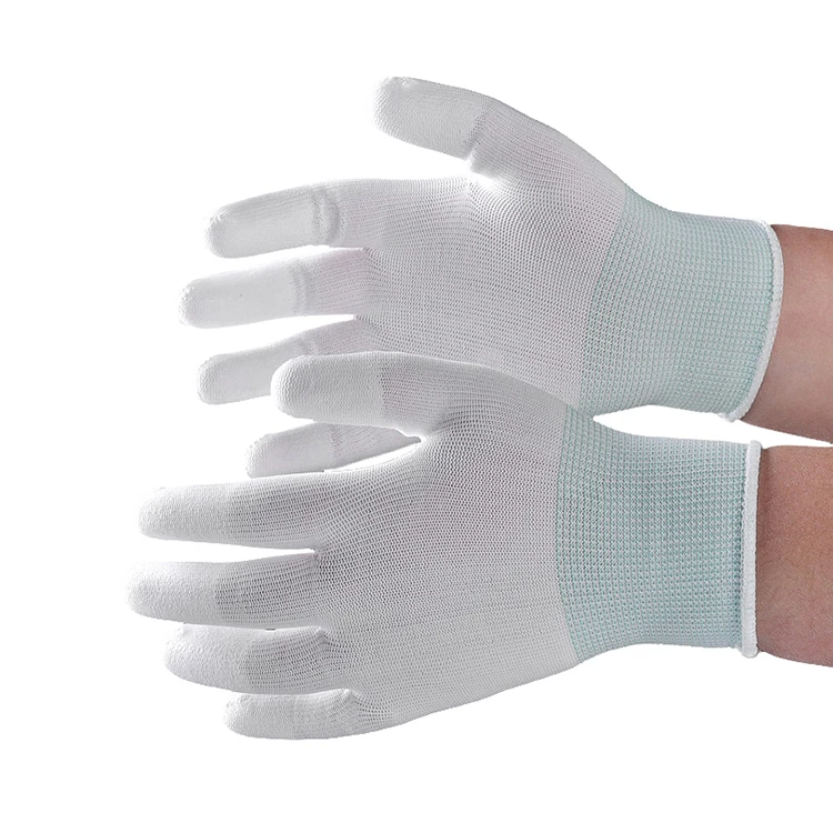 En388 4131 Work Gloves Polyester Lining Guantes de Trabajo Polyurethane Finish Nylon PU Gloves Finger Fitting Safety Gloves