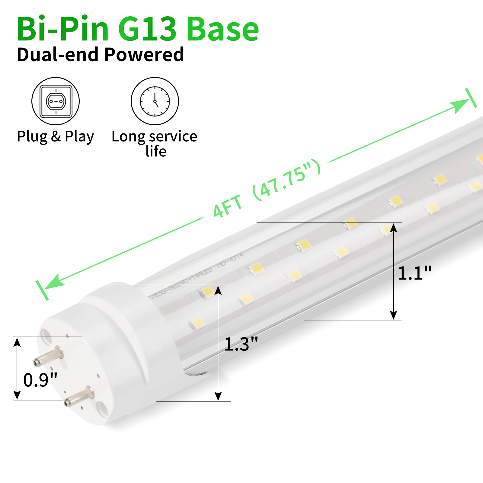 Zhongshan Led Lighting T8 Led Aluminum Tube G13  FA8 AC110V 18W 36W 4FT 8FT 1200mm 6500K  T8 Led Tubo