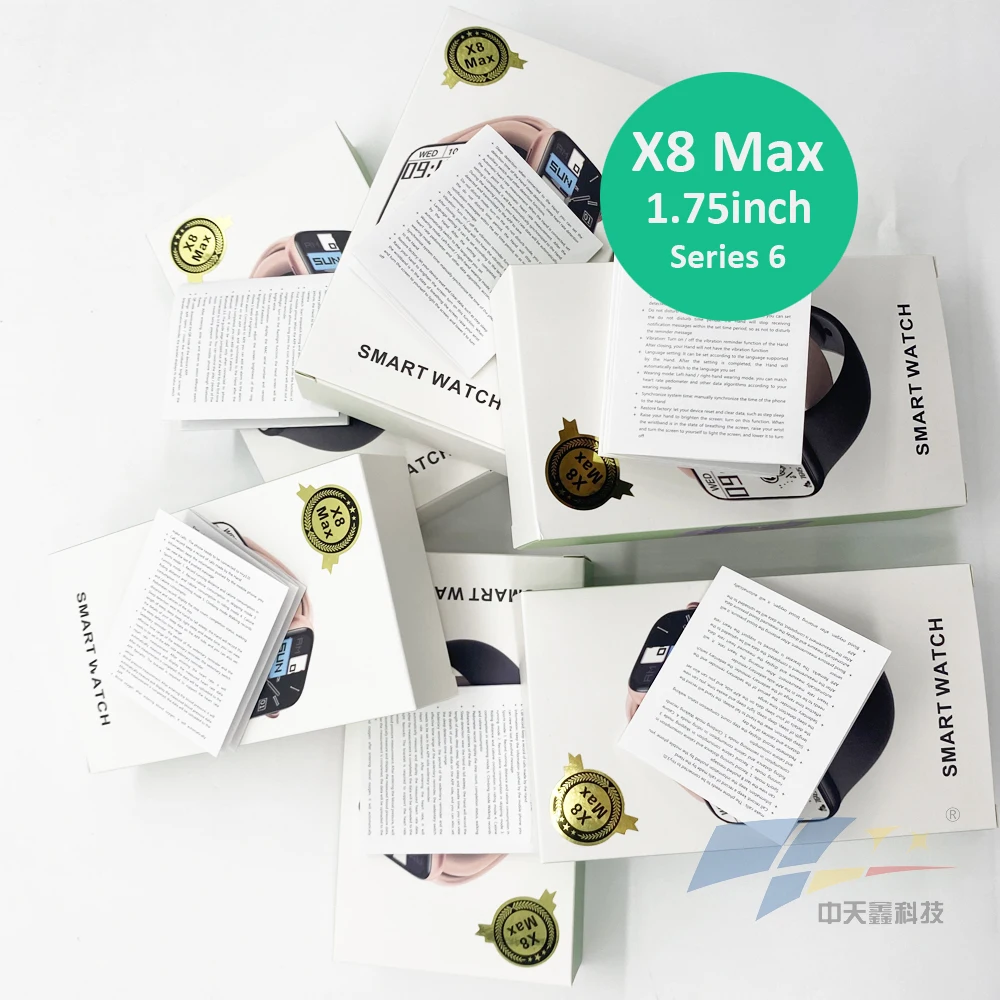  Оптовая продажа с фабрики Китай Смарт-часы X8 max pro сенсорным экраном 1 75 дюймов series6 часы