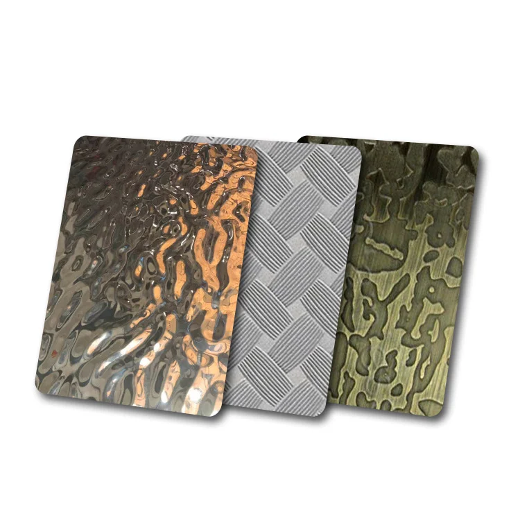 Hot Sale Ceiling Wall Metal Panel 8K Mirror Stamped Water Wave Rippled Interior Decorative Stainless Steel Sheet