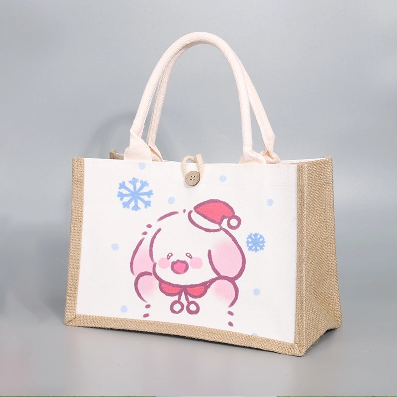 High-Quality Recycled Custom Jute Bag Burlap Jute Tote Bags With Leather Handles Wholesale