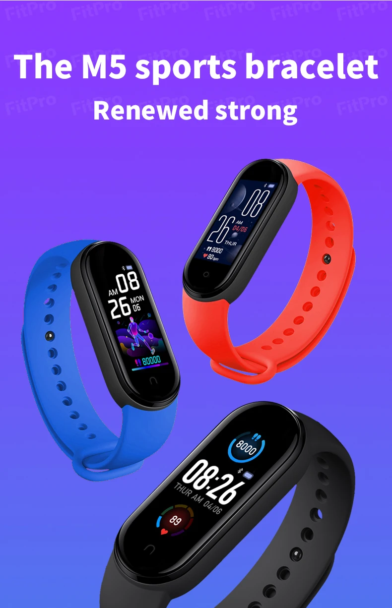Оптовая продажа умный Браслет m5 smart band лучшее качество умные часы