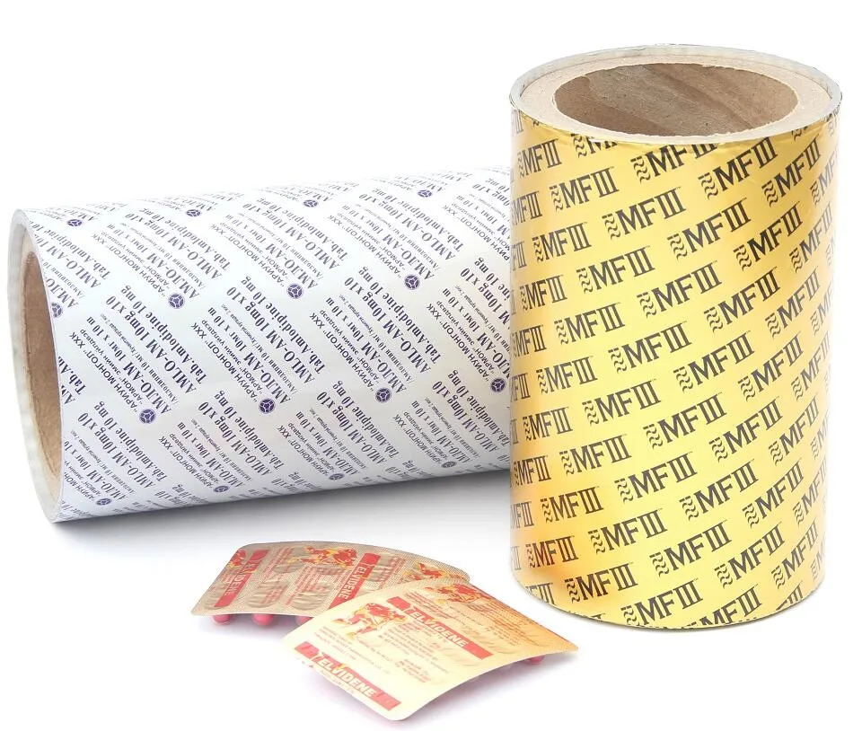 The factory produces printable pharmaceutical vacuum packaging aluminum foil for pills blister packaging