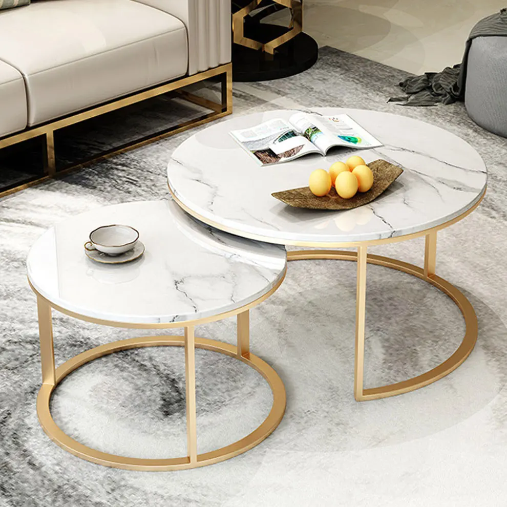 Amazon Hot Sale Professional modern side gold black real marble coffee table