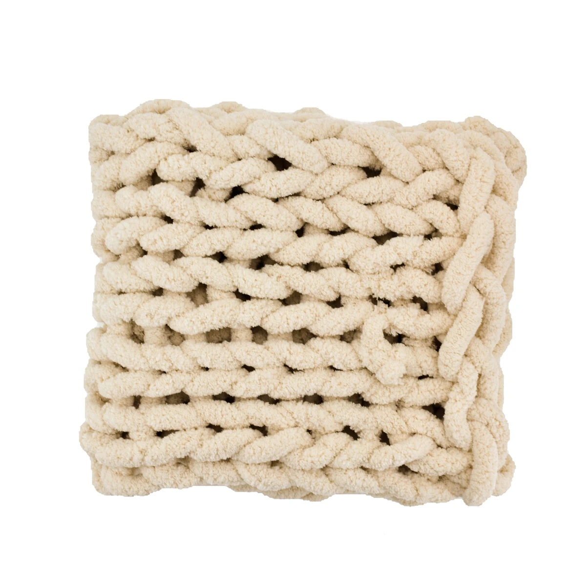 i@home boho throw knit baby blanket for home decor hand-made chenille chunky fashion