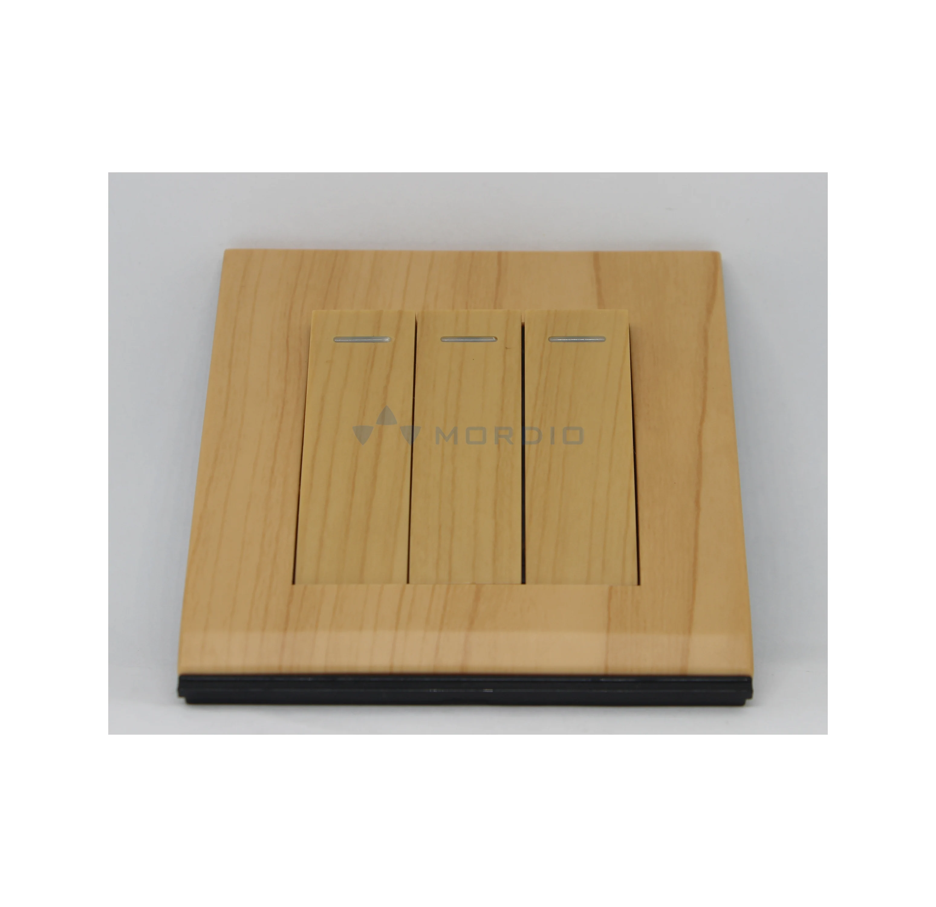 K2 Electric wall switch manufacture wooden 3gang 1way IEC light switch 10A 250v~