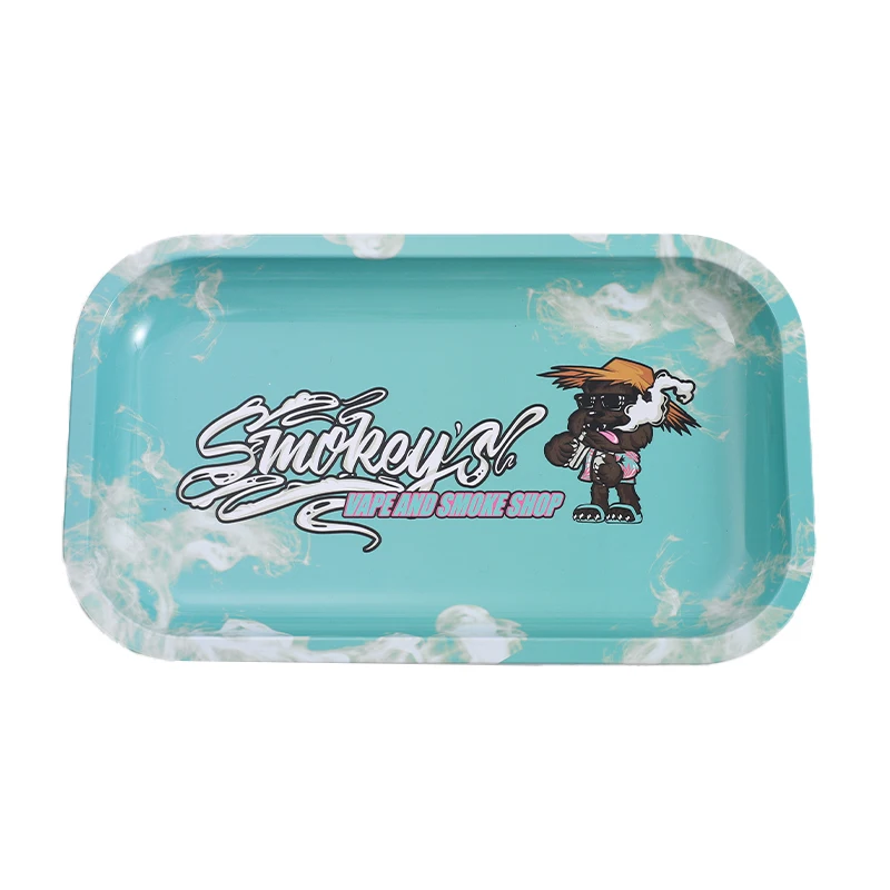 Custom Logo Tinplate Tray 27*16cm Middle Size  Metal Rolling Tray Wholesale Smoking Accessories Cheap Tray