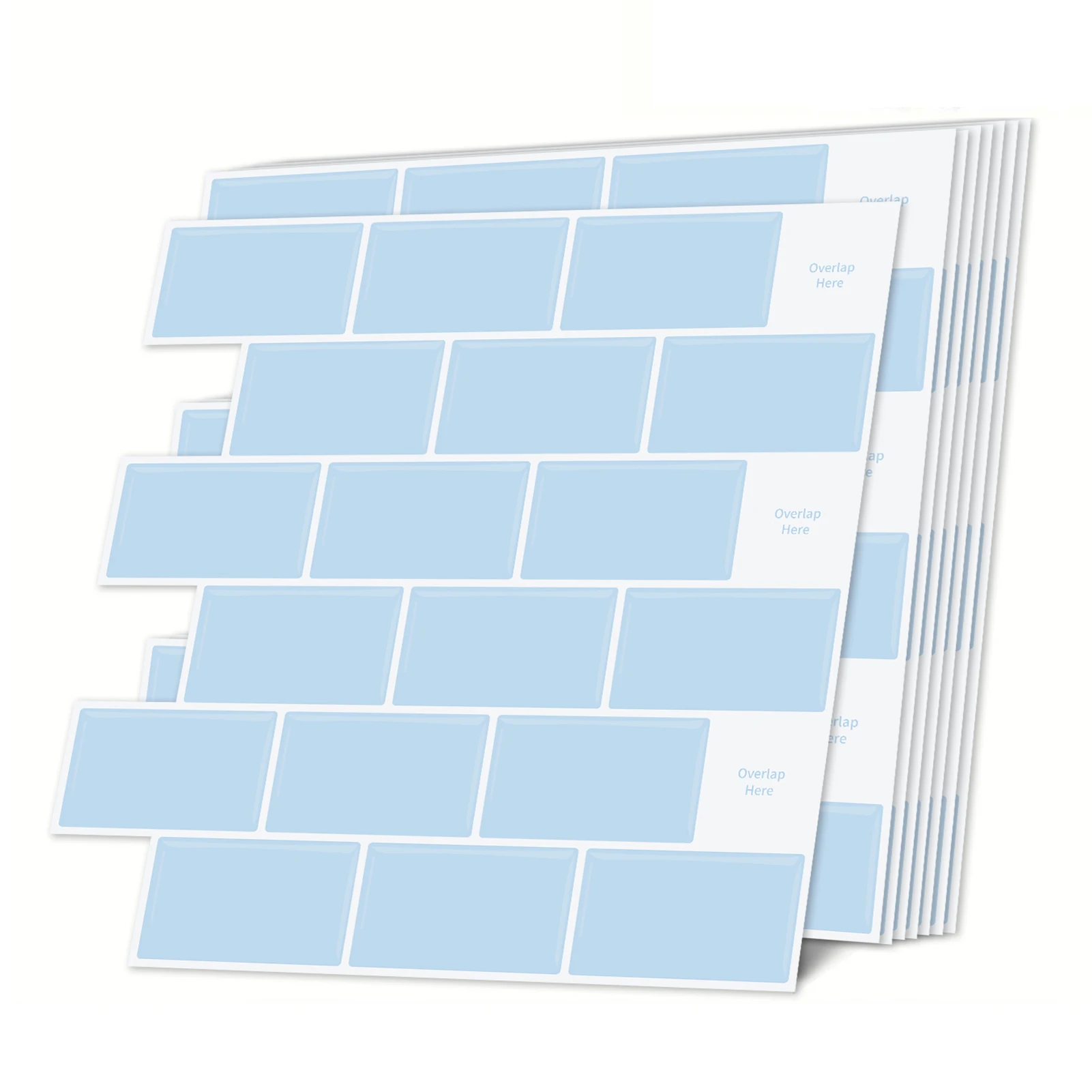 Eco-friendly Stick on Tiles Peel and Stick Blue subway Tile Backsplash Self-Adhesive Wall Tiles for Kitchen and Bathroom