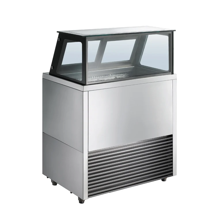 Dessert Shop Equipment 140L Luxurious Countertop Ice Cream Display Freezers Good Price