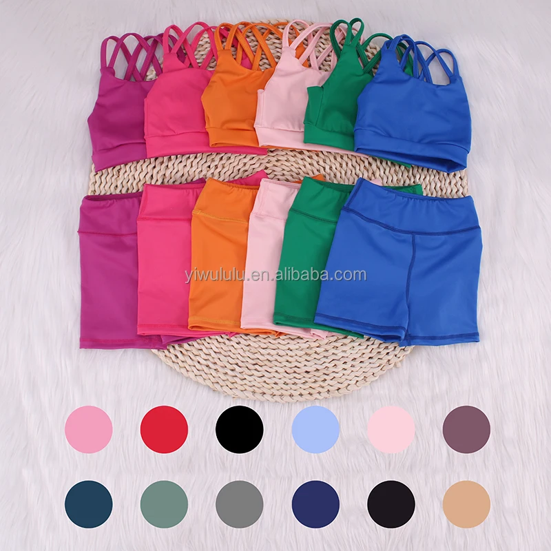 Yoga Sports Wear Kids Clothing New Arrival Sleeveless Fitness Clothing Skirt Tennis Dresses For Girls With Shorts