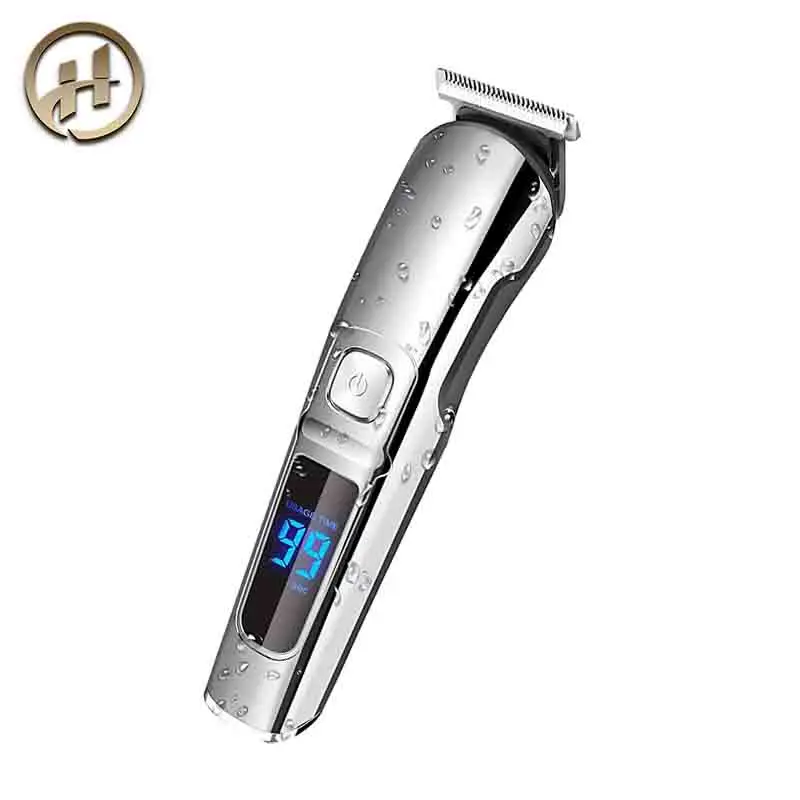 Multi-function Six-in-one Hair Clippers Professional Vintage Metal Body Lcd Hair Trimmer for men