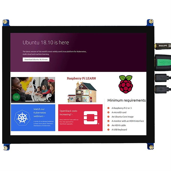 8 inch capacitive touch screen HMI display module for monitor, 1024x768 HD MI-A display with micro-US B touch