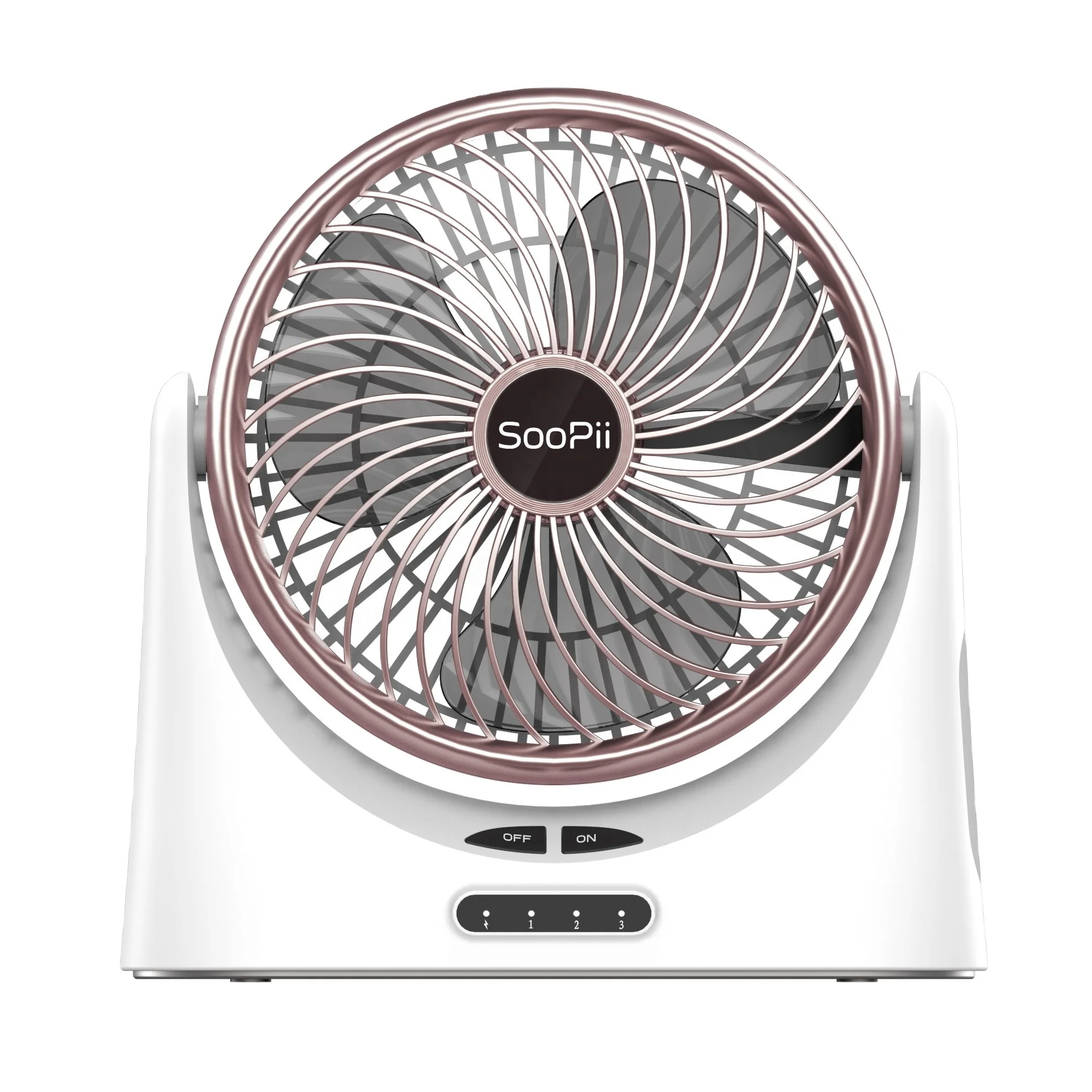
SooPii Desk Fan Portable, USB Power Supply Fan Mini Table Fan with Night Light Air Circulator for Office Outdoor Sport Household 