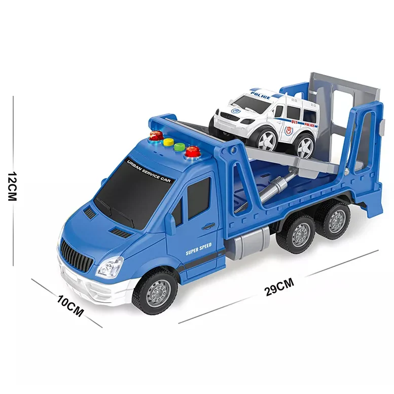 1:16 Road Administration Custom Boy Friction Vehicle Truck Cars Toy With Light Music