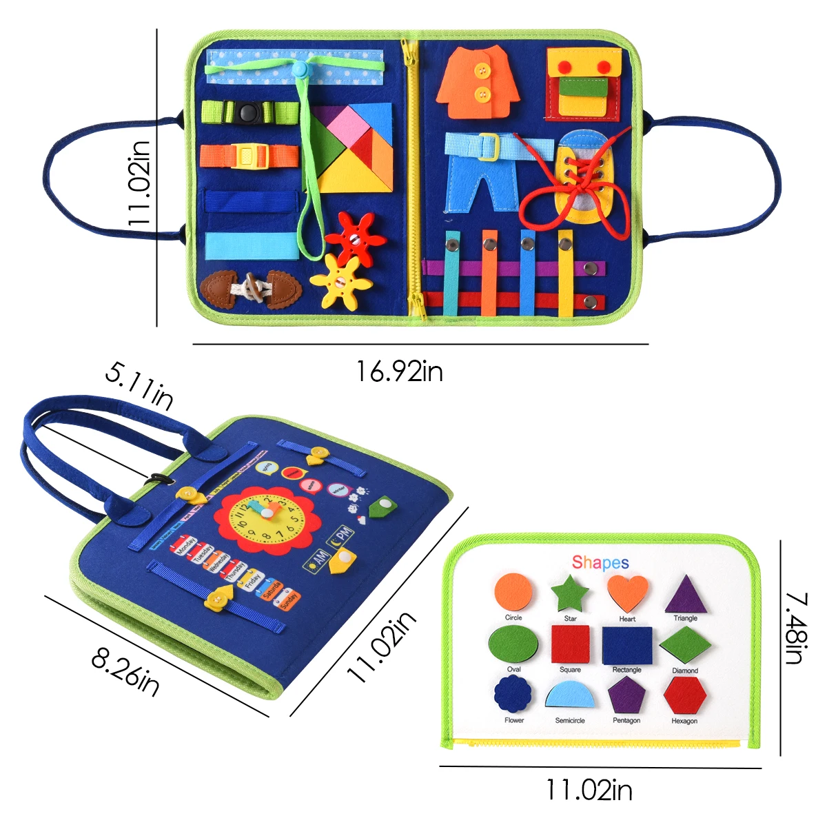 Baby Busy Board Autism Toys Portable Felt Busy Board skill learning interactive sensory felt activity busy board for toddlers